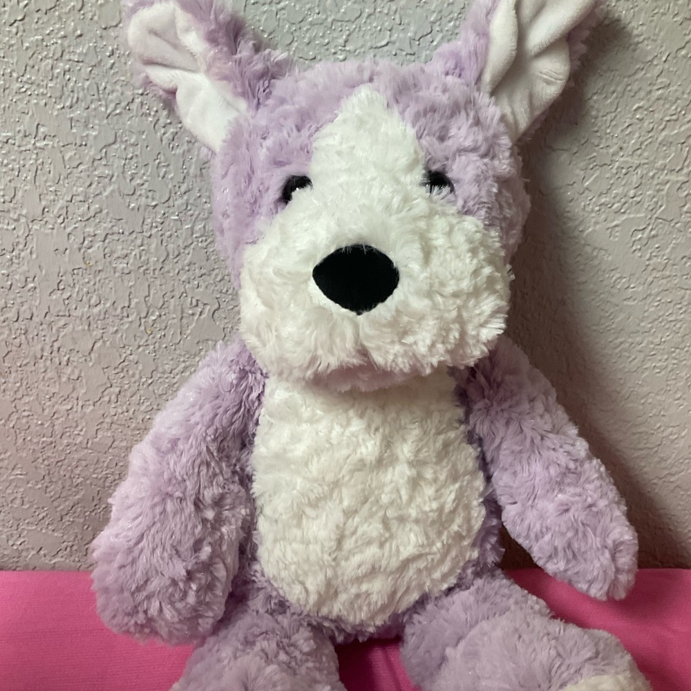Manhattan Toy Company Purple & White Fuzzy Plush Dog Stuffed Animals Plush Toys